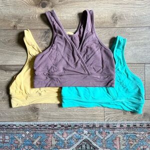Bundle of 3 Kindred Bravely French Terry Nursing Bras, Medium